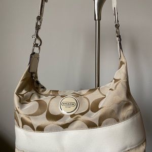 COACH Classic Signature Handbag including Creme Tag and Satin Handbag Dust Cover